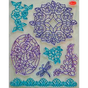 Набор штампов "Стрекозы в цветах" (Viva Decor)