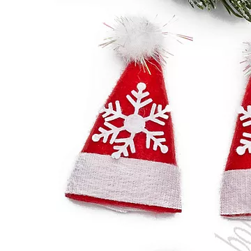 Украшение из ткани "Колпак новогодний с бомбошкой", 4,2х7 см, 1 шт