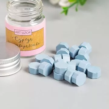 Сургуч в банке "Восьмигранник. Синяя сталь", 19 шт (АртУзор)