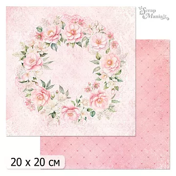 20х20 Бумага "Цветочный вернисаж. Розовый. Дизайн 3" (ScrapMania)