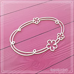 Чипборд "Рамка овальная с цветочками" (СкрапМагия)