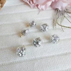 Набор стеклянных подвесок "Шар. Серебряные звезды", 5 шт" (Pty)