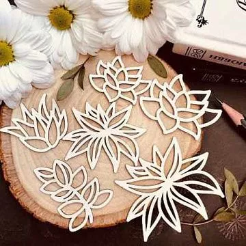 Чипборд "Микс суккулентов", 5,5х4,7 см (WoodHome)