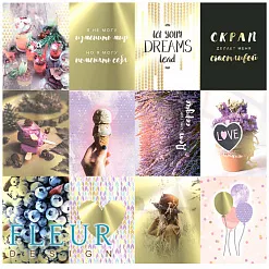 Набор карточек "Pretty violet 2" (Fleur-design) Набор карточек "Pretty violet 2" (Fleur-design)