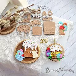 Нож "Пасха. Праздничный кулич", 3,2х4,1 см (ScrapMania)