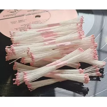 Тычинки "Мини. Розовые на белой нити", 25 шт (AgiArt)