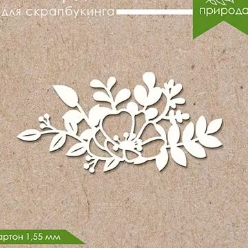 Украшение из чипборда "Цветок" (ScrapКрым)