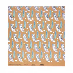 Бумага крафт с голографическим фольгированием "Перышки" (АртУзор)