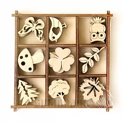 Набор деревянных украшений "Природа" (Орландо)