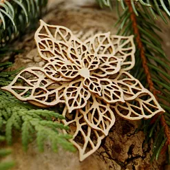 Чипборд "Пуансеттия объемная", 6,1х6,3 см (LeoMammy)