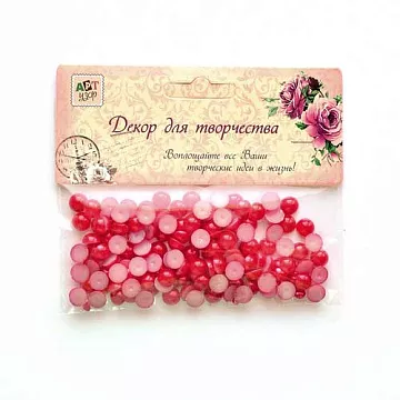Набор полужемчужин "Красные" (АртУзор)