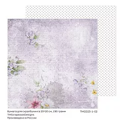 Бумага 20х20 см "Цветочная ферма. Фиолетовый горох" (ScrapbookDesigns)