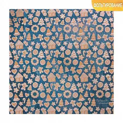 Бумага крафт с фольгированием "Имбирный праздник" (АртУзор)