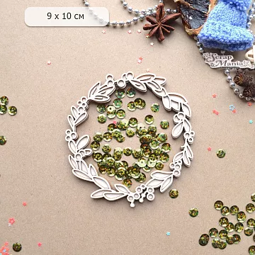 Шейкер "Новогодняя Ванилька. Венок. Большой", 9х10 см (ScrapMania)