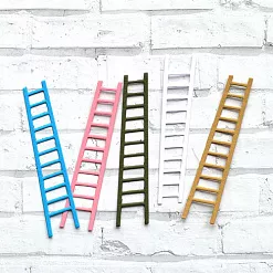 Набор вырубок "Лесенки", цвет белый, розовый, крафт, голубой