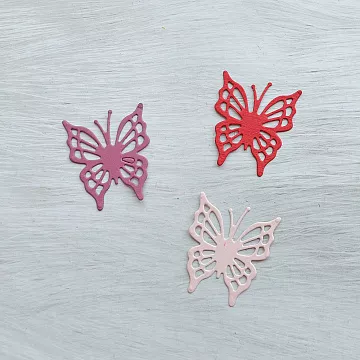 Набор вырубок "Бабочки", цвет красный микс