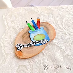 Нож "Школьная жизнь. Карандаши в банке", 2,8х3 см (ScrapMania)