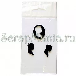 Набор украшений из акрила "Медальон с силуэтами"
