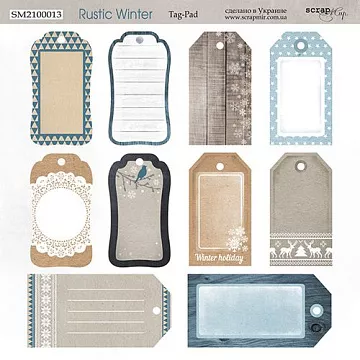 Бумага 20х20 см "Rustic winter. Tag-Pad" (Скрапмир)