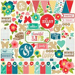 Набор наклеек 30х30 см "Beautiful life" (Echo Park) Набор наклеек 30х30 см "Beautiful life" (Echo Park)