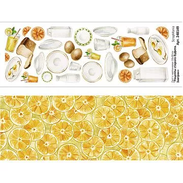 Лист с картинками 10х30 см "Рецепты старого буфета. Завтрак" (ScrapMania)