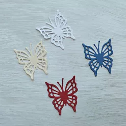 Набор вырубок "Бабочки", цвет синий, кремовый, бордовый