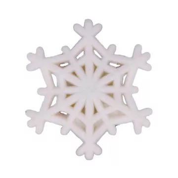 Пуговица пластиковая "Снежинка", цвет белый (Gamma)