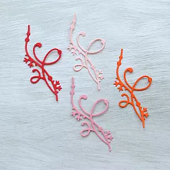 Набор вырубок "Новогодние завитки", цвет розовый микс