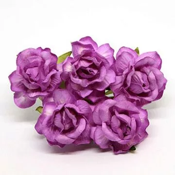 Букет больших кудрявых роз "Сиреневый", 5 шт (Craft)