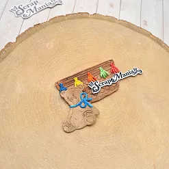 Нож "Детство. Мишка в корзинке", 3,2х3,6 см (ScrapMania)