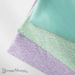 Отрез ткани 75х50 см "Наше гнездышко. Зеленые завитки" (ScrapMania)