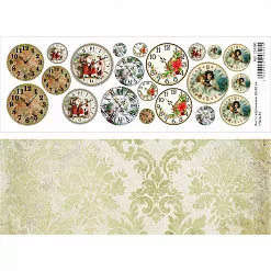 Лист с картинками 10х30 см "Часы 8" (ScrapMania) Лист с картинками 10х30 см "Часы 8" (ScrapMania)