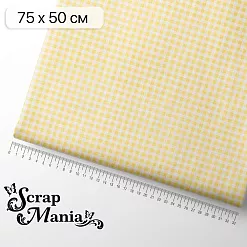Отрез ткани 75х50 см "День рождения. Желтая клетка" (ScrapMania)