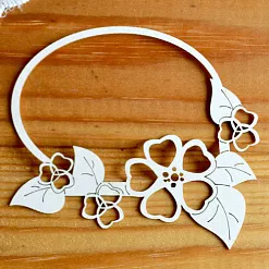 Украшение из чипборда "Рамочка с цветами" (Просто небо)