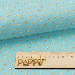Отрез ткани 50х55 см "Бабушкин сундучок. Ромашки", голубой (Peppy)