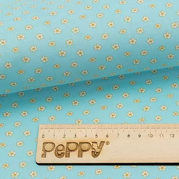 Отрез ткани 50х55 см "Бабушкин сундучок. Ромашки", голубой (Peppy)