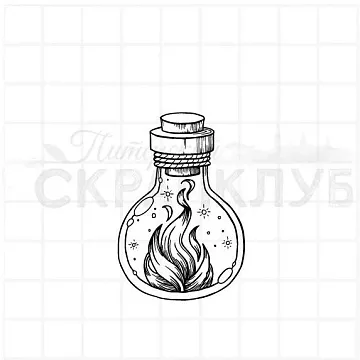 Штамп "Дистилированный ужас", 3,5х5 см (Скрапклуб)