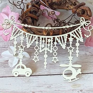 Чипборд "Гирлянда с вертолетом" (LeoMammy)