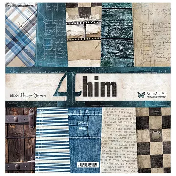 Набор бумаги 30х30 см "4 him", 6 листов (ScrapAndMe)