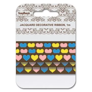 Лента жаккардовая "Сердечки" ширина 1,5 см, длина 1 м (ScrapBerry's)