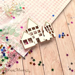 Чипборд "Новогодние традиции. Шейкер. Домики с елкой. Мини" (ScrapMania)