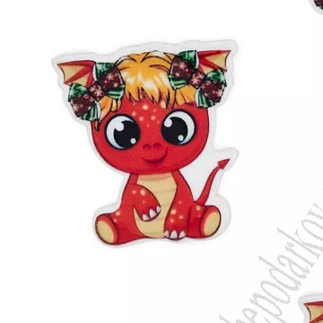 Акриловое украшение "Дракончик красный", 3х2,8 см