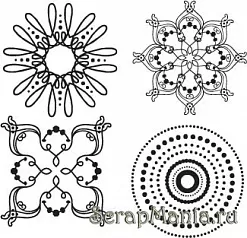 Набор из 4х штампов для создания фона "Нарисованный" (Скрапклуб) Набор из 4х штампов для создания фона "Нарисованный" (Скрапклуб)