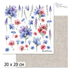 20х20 Бумага "Нежные цветы. Дизайн 5" (ScrapMania) 20х20 Бумага "Нежные цветы. Дизайн 5" (ScrapMania)