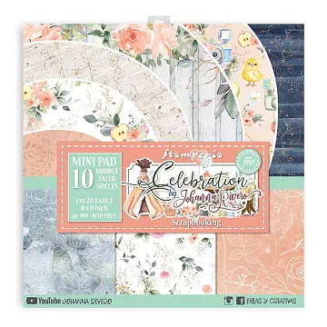 Набор бумаги 20х20 см "Celebration", 10 листов (Stamperia)