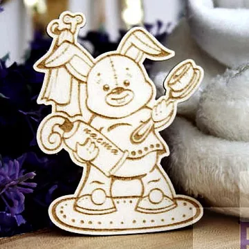 Украшение из чипборда "Зайка со строчкой 284" (Fantasy)