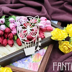 Украшение из чипборда "Бабочка на воздушном шаре 1987" (Fantasy)