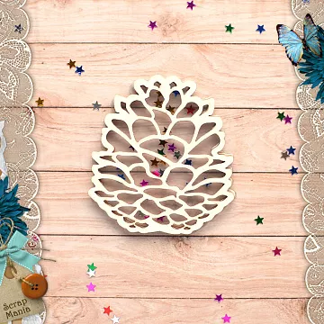 Чипборд "Новогодние традиции. Шейкер. Шишка. Маленькая" (ScrapMania)