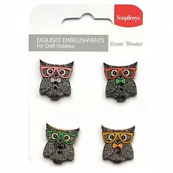 Набор деревянных пуговиц "Совушки 2" (ScrapBerry's)