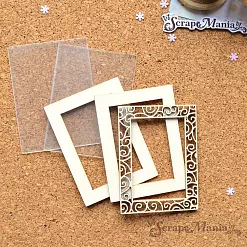 Шейкер "Фономикс. Новогодний. Ажурная рамка мини", 4,5х6 см (ScrapMania)